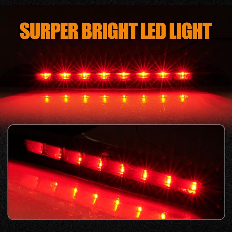 Cxdar Third 3rd Brake Light LED for 2013-2018 Ford Escape, High Mount Rear Brake Lights Assembly for 13-18 Escape, Waterproof Center Cab Lamp Stop Light (Black) - Image 2